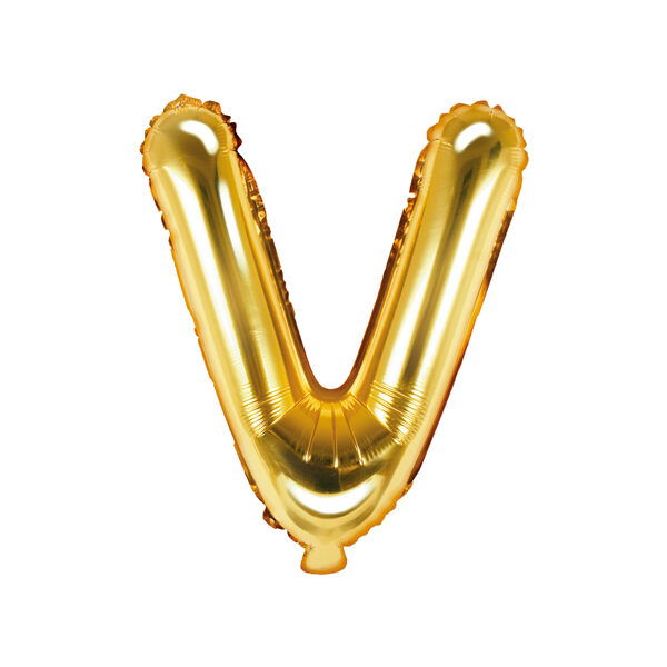 Balon foliowy Litera ''V'', 35cm, złoty