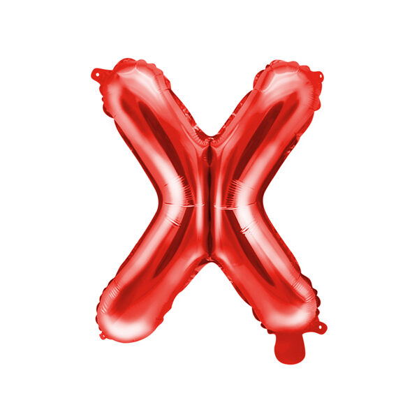Balon foliowy Litera ''X'', 35cm, czerwony
