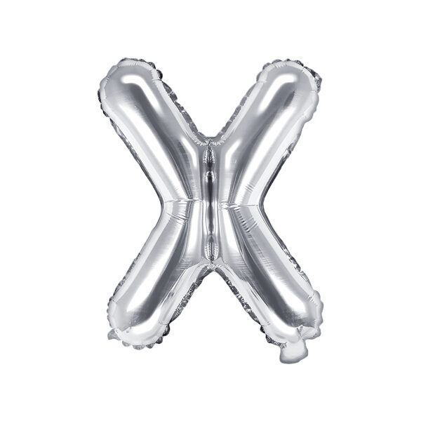 Balon foliowy Litera ''X'', 35cm, srebrny