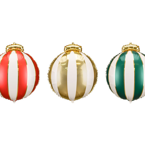 Balony foliowe Bombki, 42x46cm, mix (1 op. / 3 szt.)