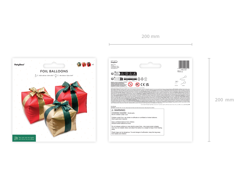 Balony foliowe Prezenty, 34 x 36 cm, mix (1 op. / 3 szt.) - obrazek 5