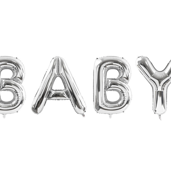 Balon foliowy Baby, 262x86cm, srebrny