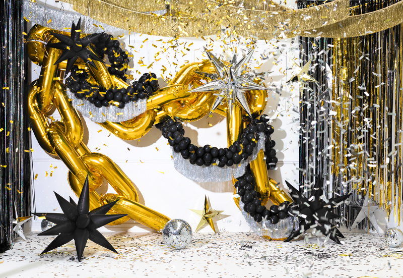 Balon foliowy Gwiazda 3D, 95cm, czarny - obrazek 6