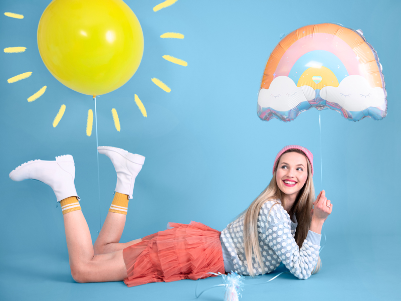 Balon foliowy Tęcza, 55x40cm, mix - obrazek 5