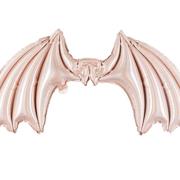 Balon foliowy Skrzydła Nietoperza, różowe holograficzne, 85 x 50 cm
