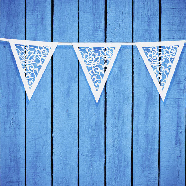 Girlanda papierowa, perłowy, 19,5 x 3m