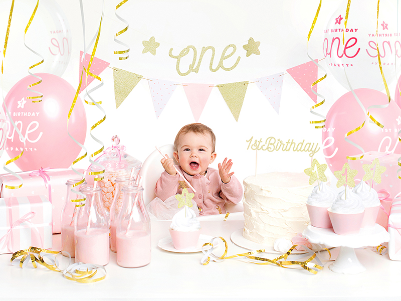 Girlanda 1st Birthday - Flagietki, 1,3m - obrazek 3