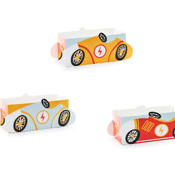 Pudełka na przekąski Autka, mix (1 op. / 3 szt.)