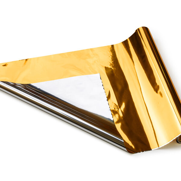 Folia dekoracyjna metalizowana złoto-srebrna, 0.5x25 m