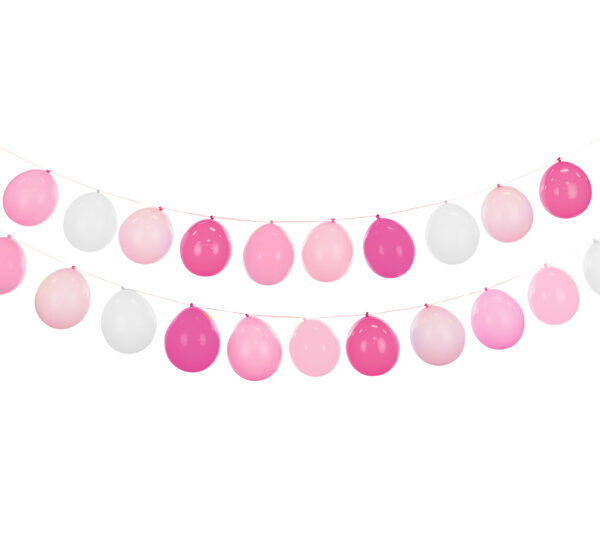 Girlanda balonowa 3w1, różowy