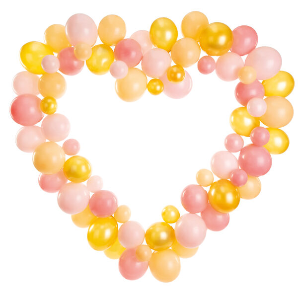 Girlanda balonowa ze stelażem Serce, różowy, 160 cm