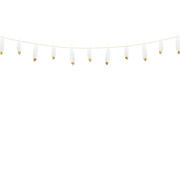 Girlanda Piórka, biały, 1,6m
