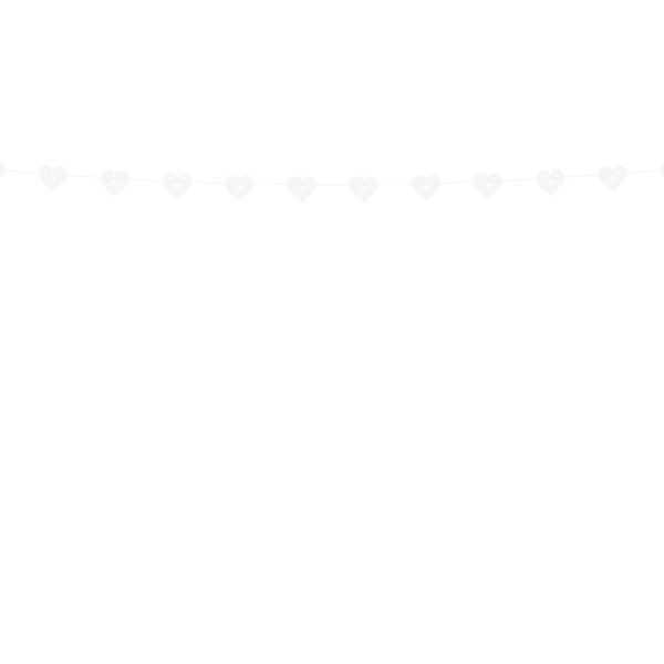 Girlanda Serca, biały, 1,8m
