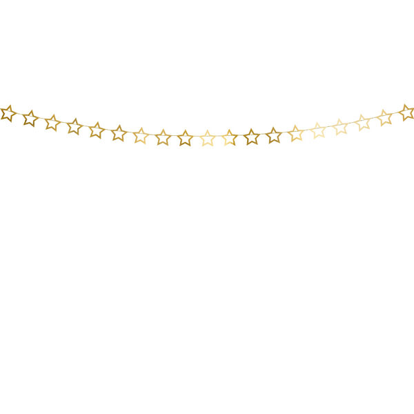 Girlanda papierowa Gwiazdki, złoty, 3m