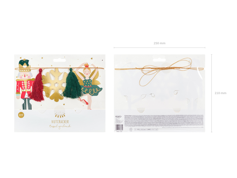 Girlanda papierowa Dziadek do orzechów, mix, 2m - obrazek 3