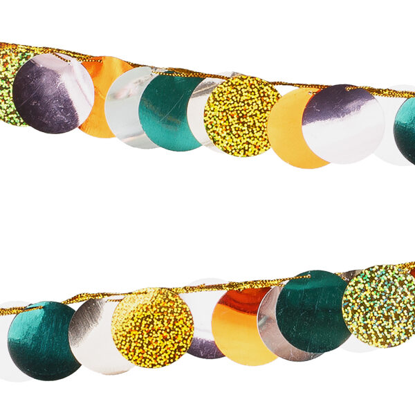 Girlanda metalizowana Kółka, mix kolorów, 2,2 m