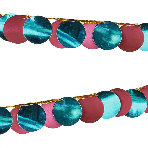 Girlanda metalizowana Kółka, mix kolorów, 2,2 m