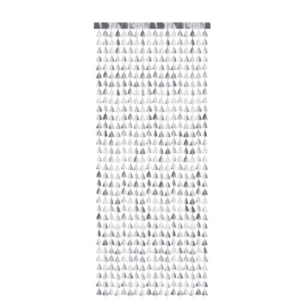 Kurtyna - Choinka, srebrny, 100x245 cm