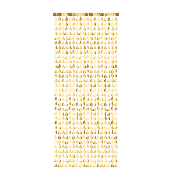 Kurtyna - Choinki, złoty, 100x245cm