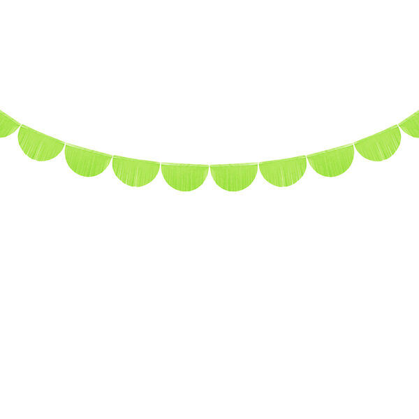 Girlanda bibułowa Frędzle, zielone jabłuszko, 3m