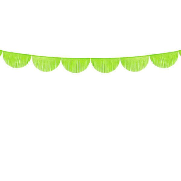 Girlanda bibułowa Frędzle, zielone jabłuszko, 3m