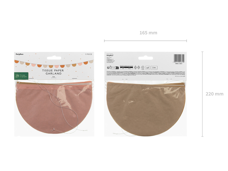 Girlanda bibułowa, mix, 3m - obrazek 3