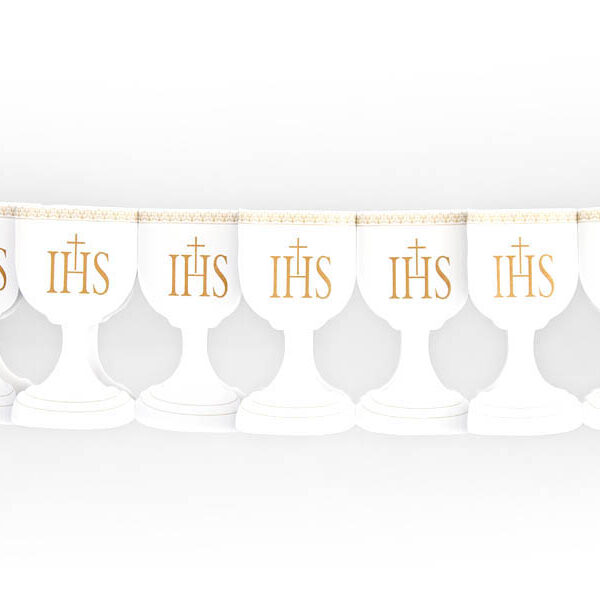 Girlanda papierowa Kielich, biały, 3m