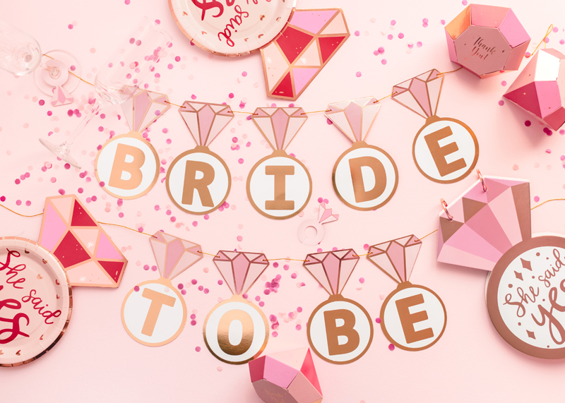 Baner Pierścionki ''Bride to be'', mix, 2.5 m - obrazek 3