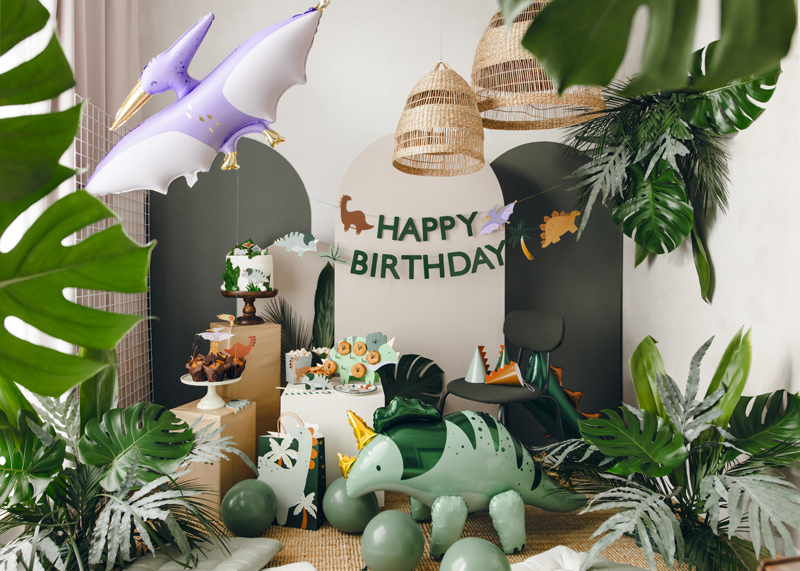 Baner Happy Birthday Dino, 3 m, mix - obrazek 5