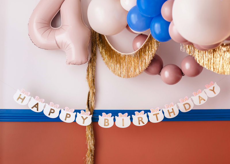 Baner Happy Birthday Kotki, 2.8 m, mix - obrazek 3