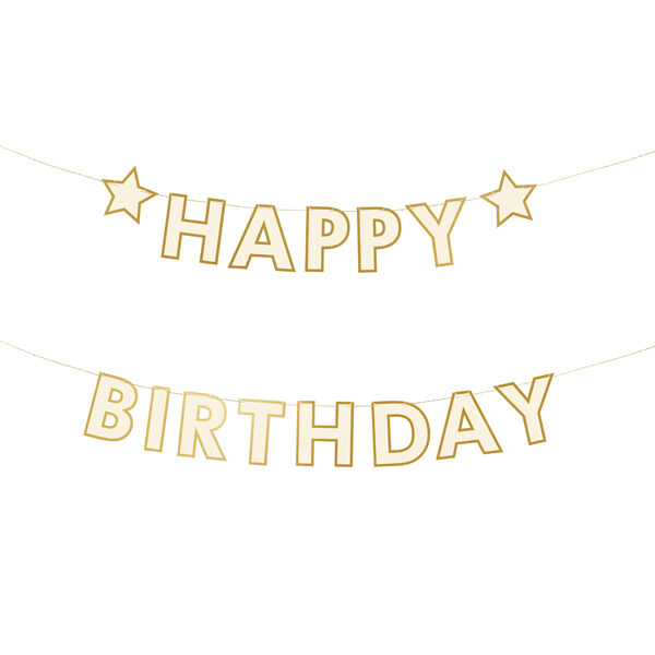 Baner papierowy Happy Birthday, mix, 220x14.5 cm