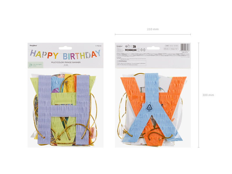 Baner Happy Birthday, 2.2m, mix - obrazek 5