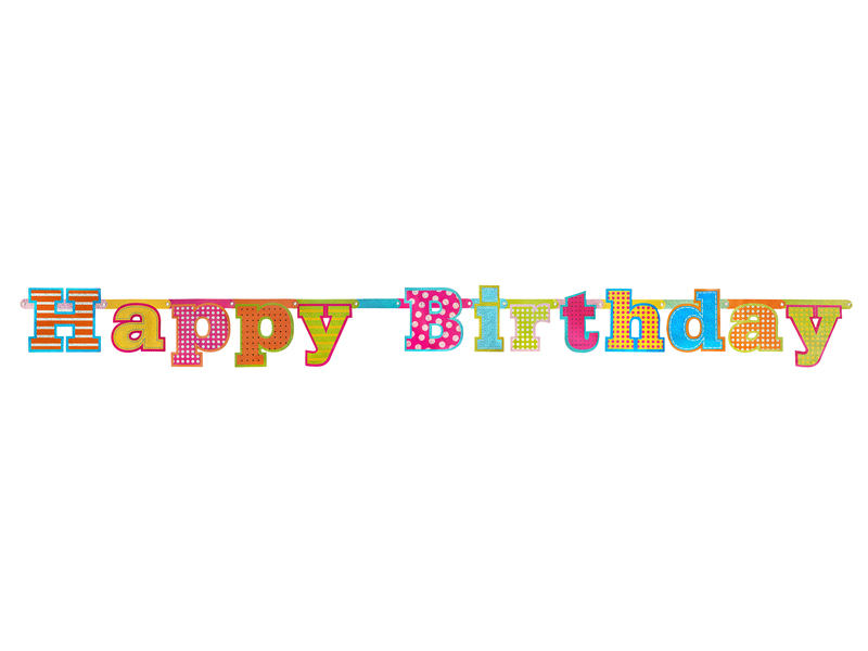 Baner Happy Birthday, 16 x 166cm - obrazek 2