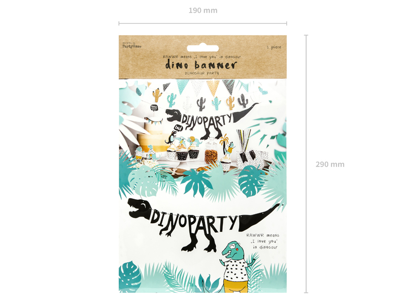Baner Dinozaury - Dino Party, 20x90 cm - obrazek 5