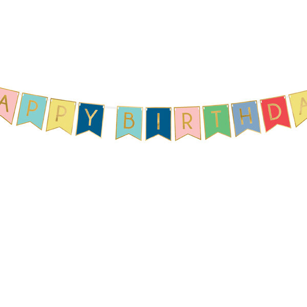 Baner Happy Birthday, mix, 15 x 175 cm