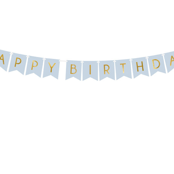 Baner Happy Birthday, j. niebieski, 15 x 175 cm