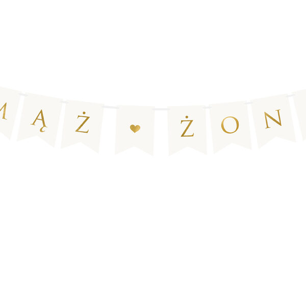 Baner Mąż Żona, biały, 15 x 110 cm