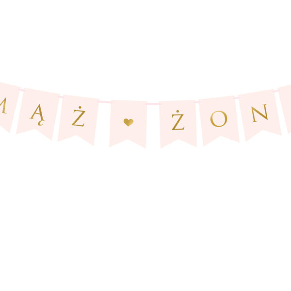 Baner Mąż Żona, j. różowy, 15 x 110 cm