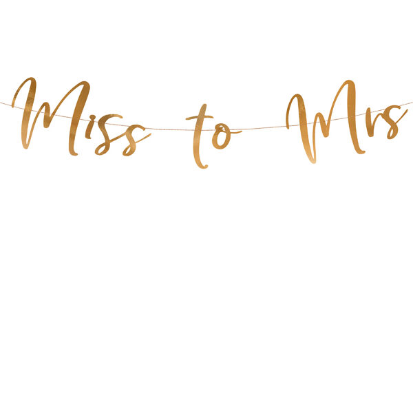 Baner Miss to Mrs, różowe złoto, 18x76cm