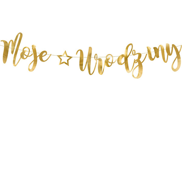 Baner Moje urodziny, złoty, 16,5x90cm