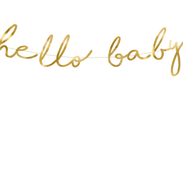 Baner Little Star - Hello Baby, złoty, 18x70cm