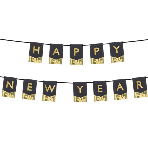 Baner Happy New Year, 135x16,5 cm
