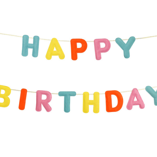 Baner filcowy, Happy Birthday, mix, 3m