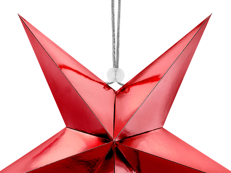 Gwiazda papierowa, 30cm, czerwony - obrazek 2