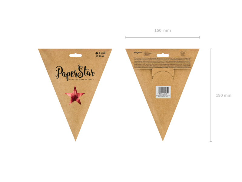 Gwiazda papierowa, 30cm, czerwony - obrazek 5