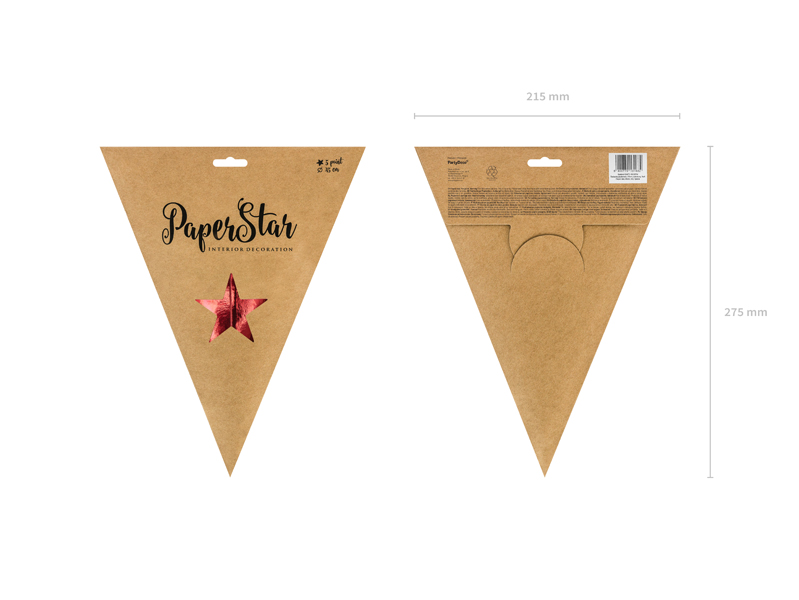 Gwiazda papierowa, 45cm, czerwony - obrazek 5