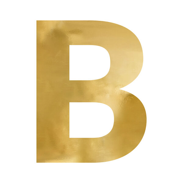 Litera lustrzana ''B'', złoty, 47x60 cm
