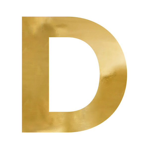 Litera lustrzana ''D'', złoty, 55x60 cm