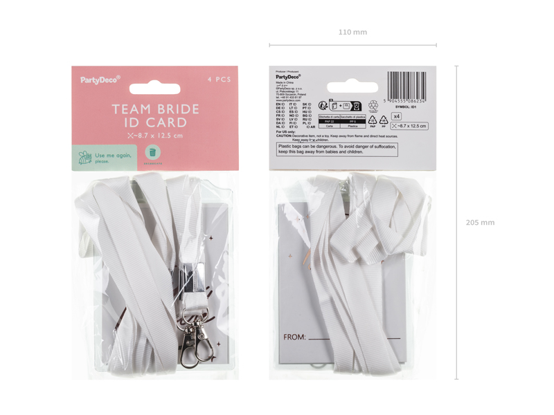 Identyfikator Team Bride, 8,7x12,5cm (1 op. / 4 szt.) - obrazek 5