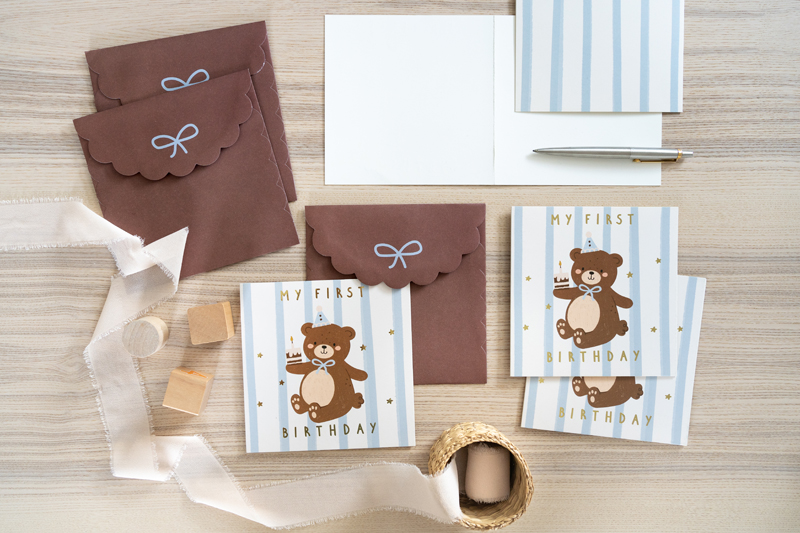 Kartka urodzinowa Miś, mix, 14x14 cm - obrazek 4